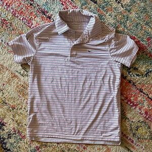 Vineyard Vines Navy and White Striped Polo